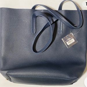 Carry all- ULTA Beauty NavyBlue Faux SuedeLeather Snap Stud Double Handl…